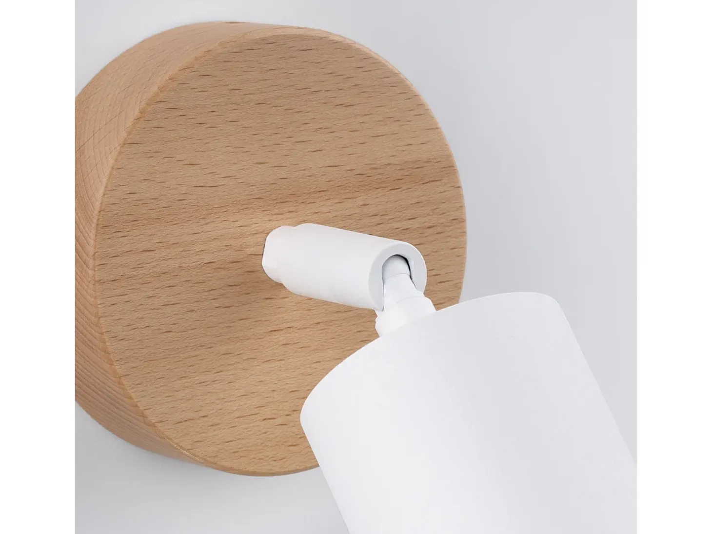 Lámparas de pared Flare moderno de acero/madera - 1 fuentes luminosas 4000K - L.16 x A.16 cm - madera blanca