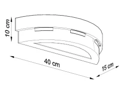 Lámparas de pared Gloch moderno de cerámica/vidrio - 1 fuentes luminosas 3000K - L.40 x A.10 cm - blanco