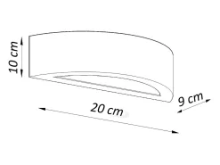 Lámparas de pared Gloim moderno de cerámica - 1 fuentes luminosas 4000K - L.20 x A.10 cm - blanco
