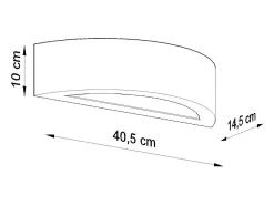 Lámparas de pared Gloim moderno de cerámica/vidrio - 1 fuentes luminosas 3000K - L.40,5 x A.10 cm - gris