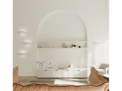 Lámparas de pared Gloim moderno de cerámica - 1 fuentes luminosas 4000K - L.30 x A.15 cm - blanco