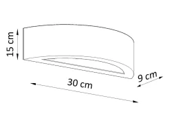 Lámparas de pared Gloim moderno de cerámica - 1 fuentes luminosas 3000K - L.30 x A.15 cm - blanco