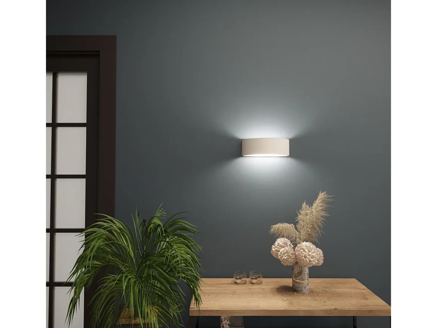 Lámparas de pared Gloim moderno de cerámica - 1 fuentes luminosas 3000K - L.20 x A.10 cm - blanco