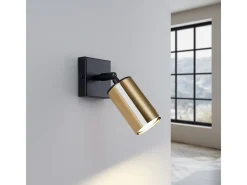 Lámparas de pared Glois moderno de acero - 1 fuentes luminosas 4000K - L.8 x A.18,5 cm - oro negro