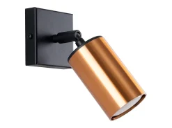Lámparas de pared Glois moderno de acero - 1 fuentes luminosas 3000K - L.8 x A.18,5 cm - negro/cobre