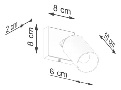 Lámparas de pared Glois moderno de acero - 1 fuentes luminosas 4000K - L.8 x A.18,5 cm - negro/cobre