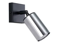 Lámparas de pared Glois moderno de acero - 1 fuentes luminosas 3000K - L.8 x A.18,5 cm - negro/cromo