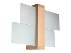 Lámparas de pared Ignis escandinavo de madera/vidrio - 1 fuentes luminosas 4000K - L.43 x A.30 cm - madera natural