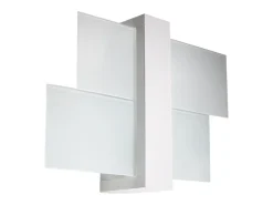Lámparas de pared Ignis escandinavo de madera/vidrio - 1 fuentes luminosas 4000K - L.43 x A.30 cm - blanco