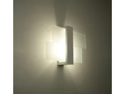Lámparas de pared Ignis escandinavo de madera/vidrio - 1 fuentes luminosas 4000K - L.43 x A.30 cm - blanco