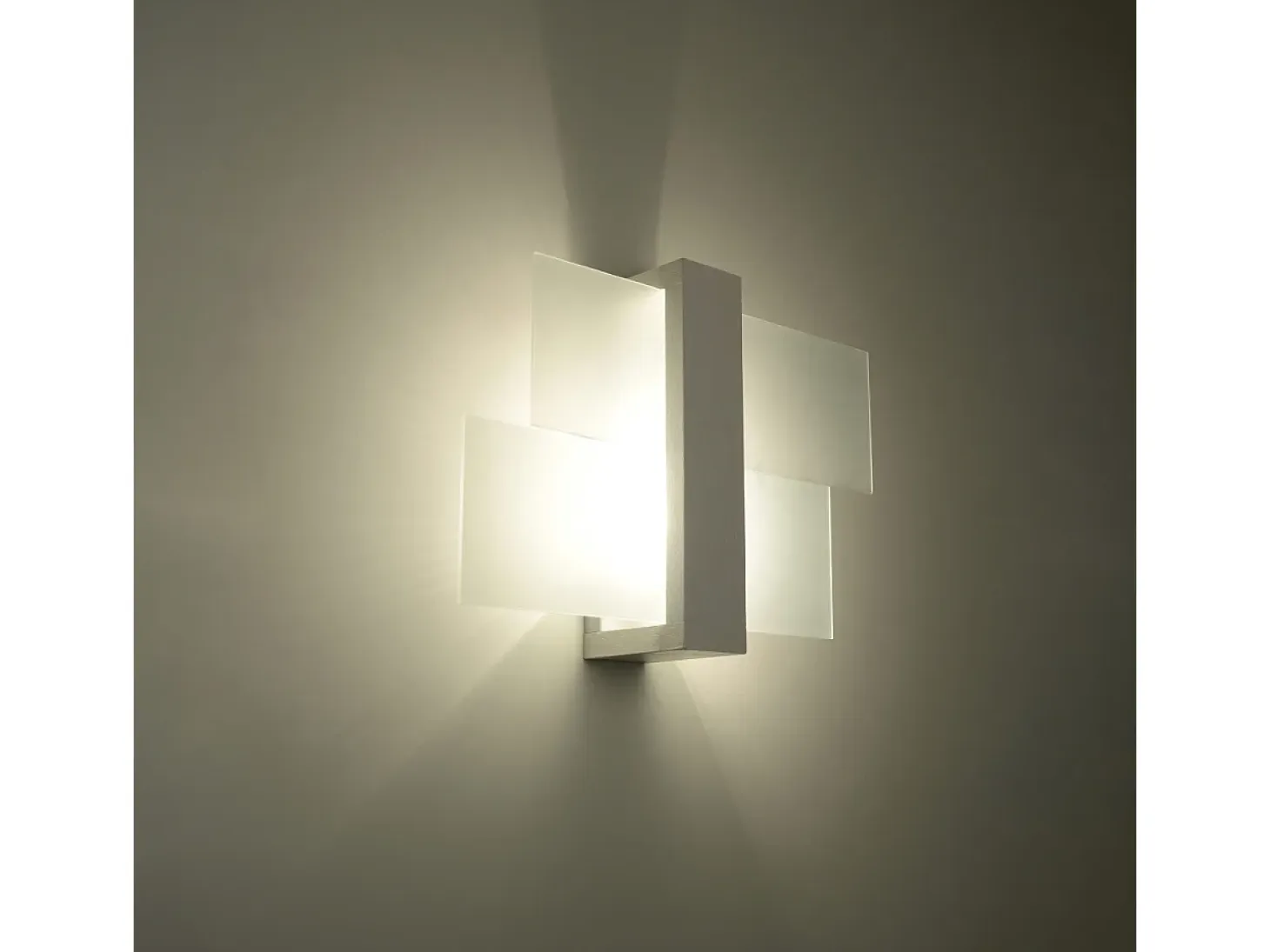Lámparas de pared Ignis escandinavo de madera/vidrio - 1 fuentes luminosas 4000K - L.43 x A.30 cm - blanco