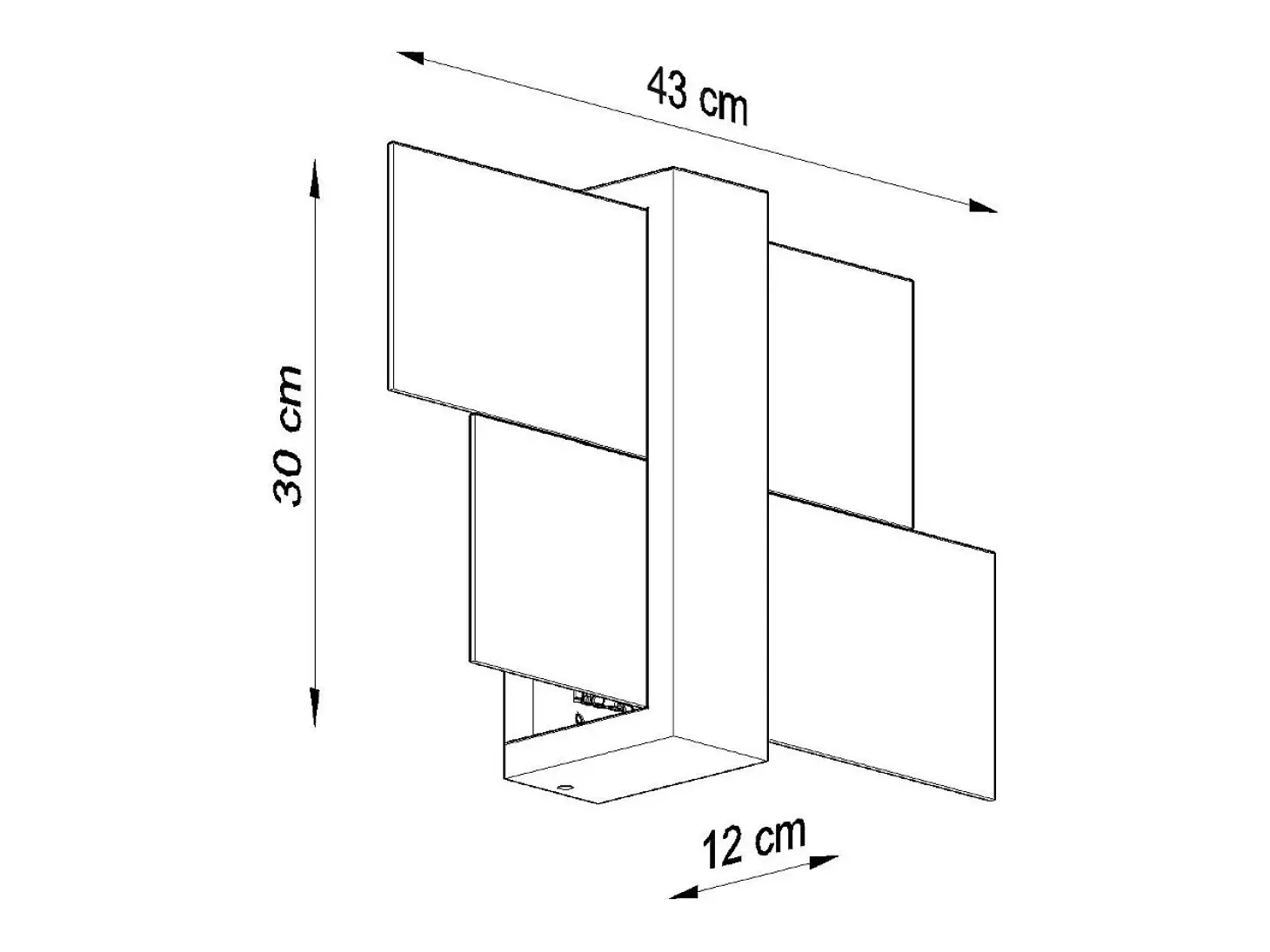 Lámparas de pared Ignis escandinavo de madera/vidrio - 1 fuentes luminosas 4000K - L.43 x A.30 cm - blanco