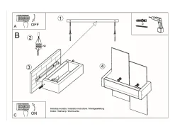 Lámparas de pared Ignis escandinavo de madera/vidrio - 1 fuentes luminosas 4000K - L.43 x A.30 cm - blanco