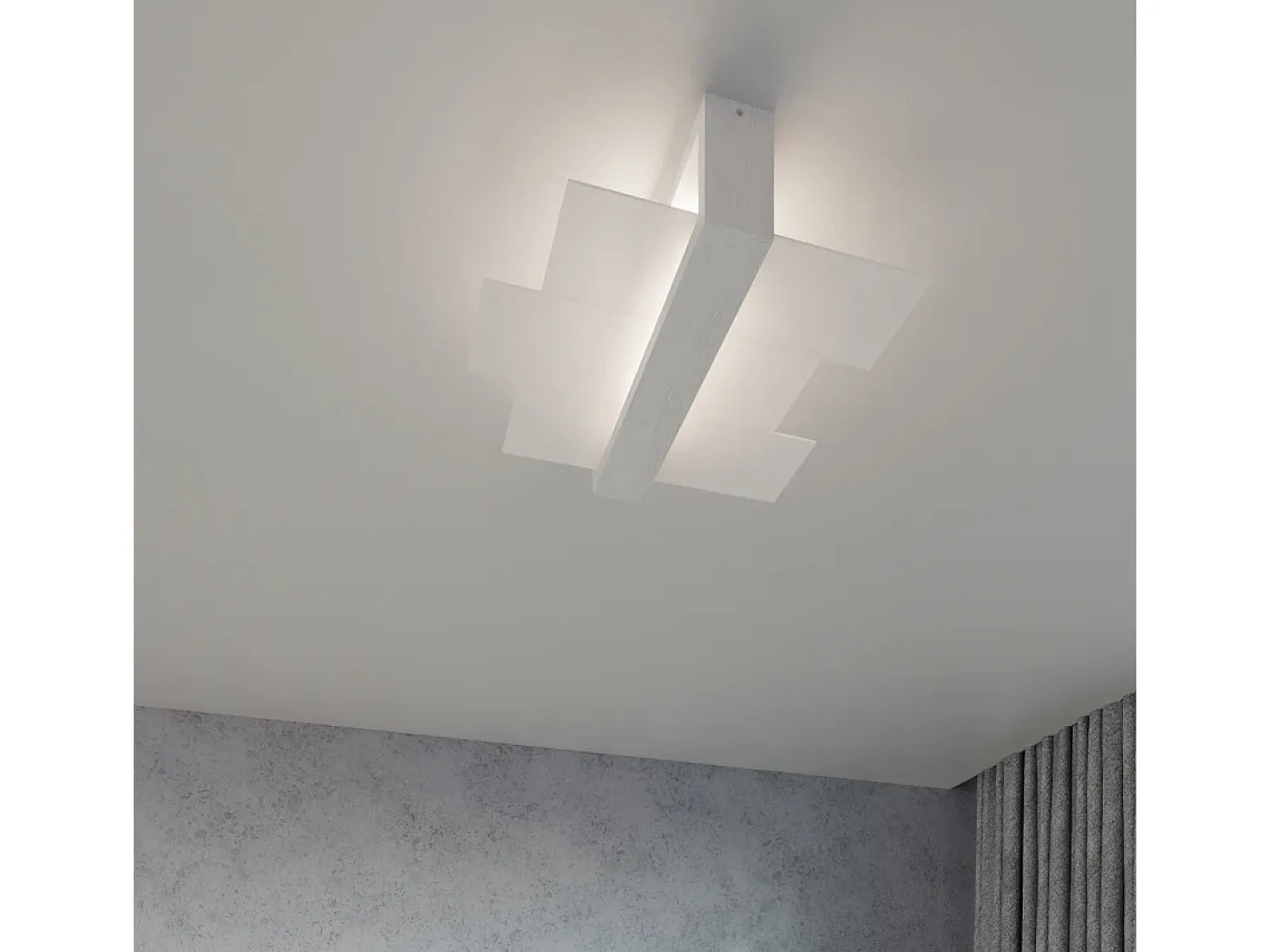 Lámparas de pared Ignis escandinavo de madera/vidrio - 1 fuentes luminosas 4000K - L.43 x A.30 cm - blanco