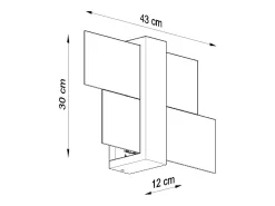 Lámparas de pared Ignis escandinavo de madera/vidrio - 1 fuentes luminosas 3000K - L.43 x A.30 cm - wengué