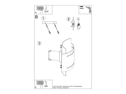 Lámparas de pared Ignisra moderno de acero - 1 fuentes luminosas 3000K - L.21 x A.23 cm - negro