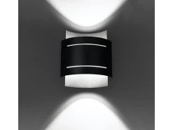 Lámparas de pared Ignisra moderno de acero - 1 fuentes luminosas 4000K - L.21 x A.23 cm - negro