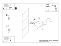 Lámparas de pared Infinix industrial de acero - 1 fuentes luminosas 3000K - L.8,5 x A.20 cm - negro