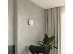Lámparas de pared Influx industrial de acero - 1 fuentes luminosas 4000K - L.22 x A.23 cm - blanco