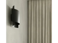 Lámparas de pared Influx industrial de acero - 1 fuentes luminosas 3000K - L.22 x A.23 cm - negro