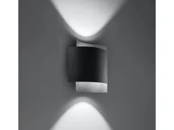 Lámparas de pared Influx industrial de acero - 1 fuentes luminosas 4000K - L.22 x A.23 cm - negro