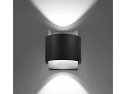 Lámparas de pared Influx industrial de acero - 1 fuentes luminosas 4000K - L.22 x A.23 cm - negro
