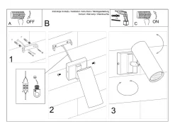 Lámparas de pared Invicta moderno de acero - 1 fuentes luminosas 3000K - L.8 x A.20 cm - blanco