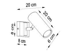 Lámparas de pared Invicta moderno de acero - 1 fuentes luminosas 4000K - L.8 x A.20 cm - negro