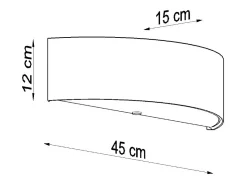 Lámparas de pared Kalmaris minimalista de tela/vidrio/acero - 2 fuentes luminosas 4000K - L.45 x A.12 cm - negro