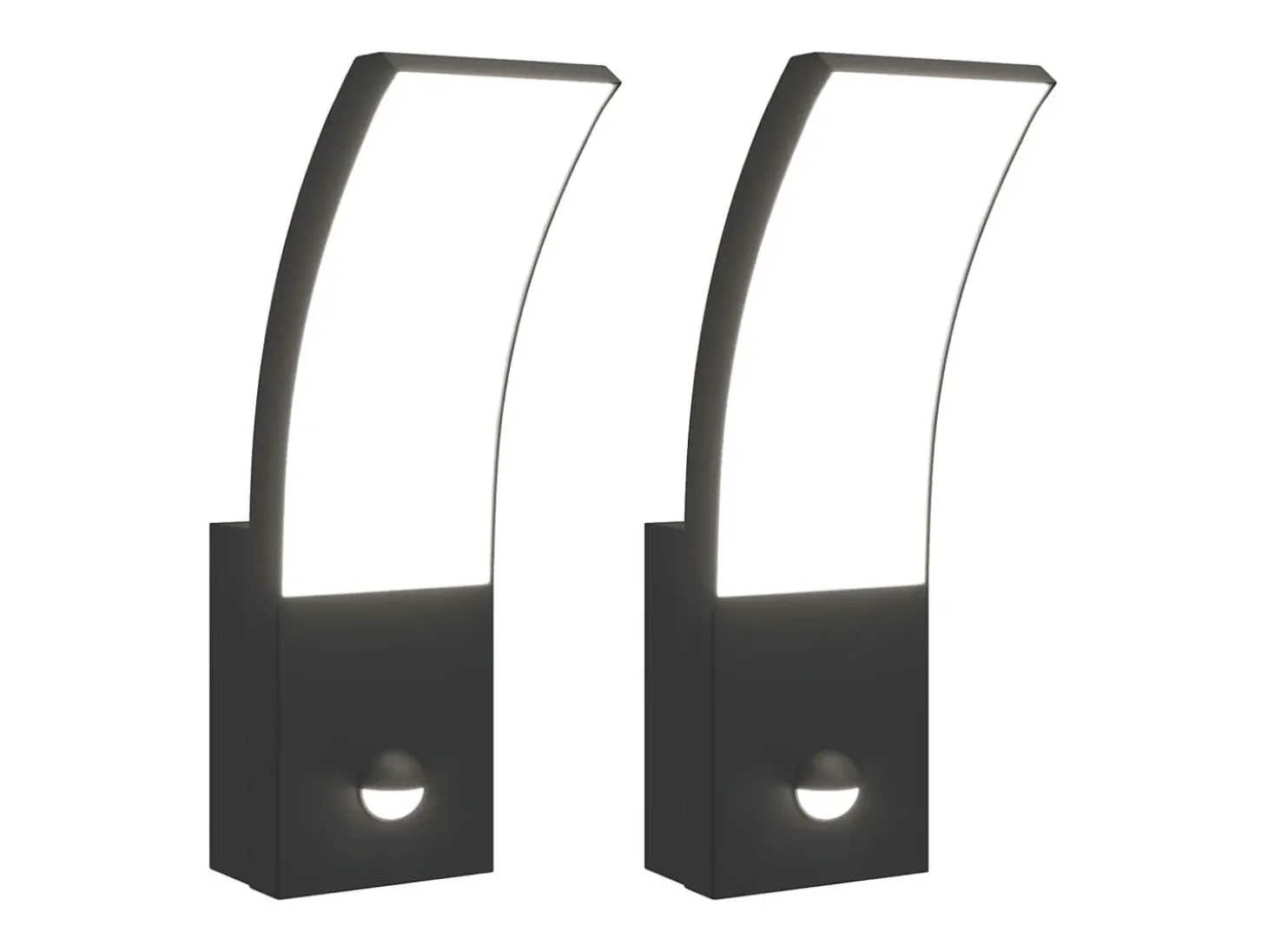 Lámparas de pared LED exterior con sensor 2 uds aluminio negro ES134150