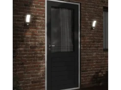 Lámparas de pared LED exterior con sensor 2 uds aluminio negro ES134150