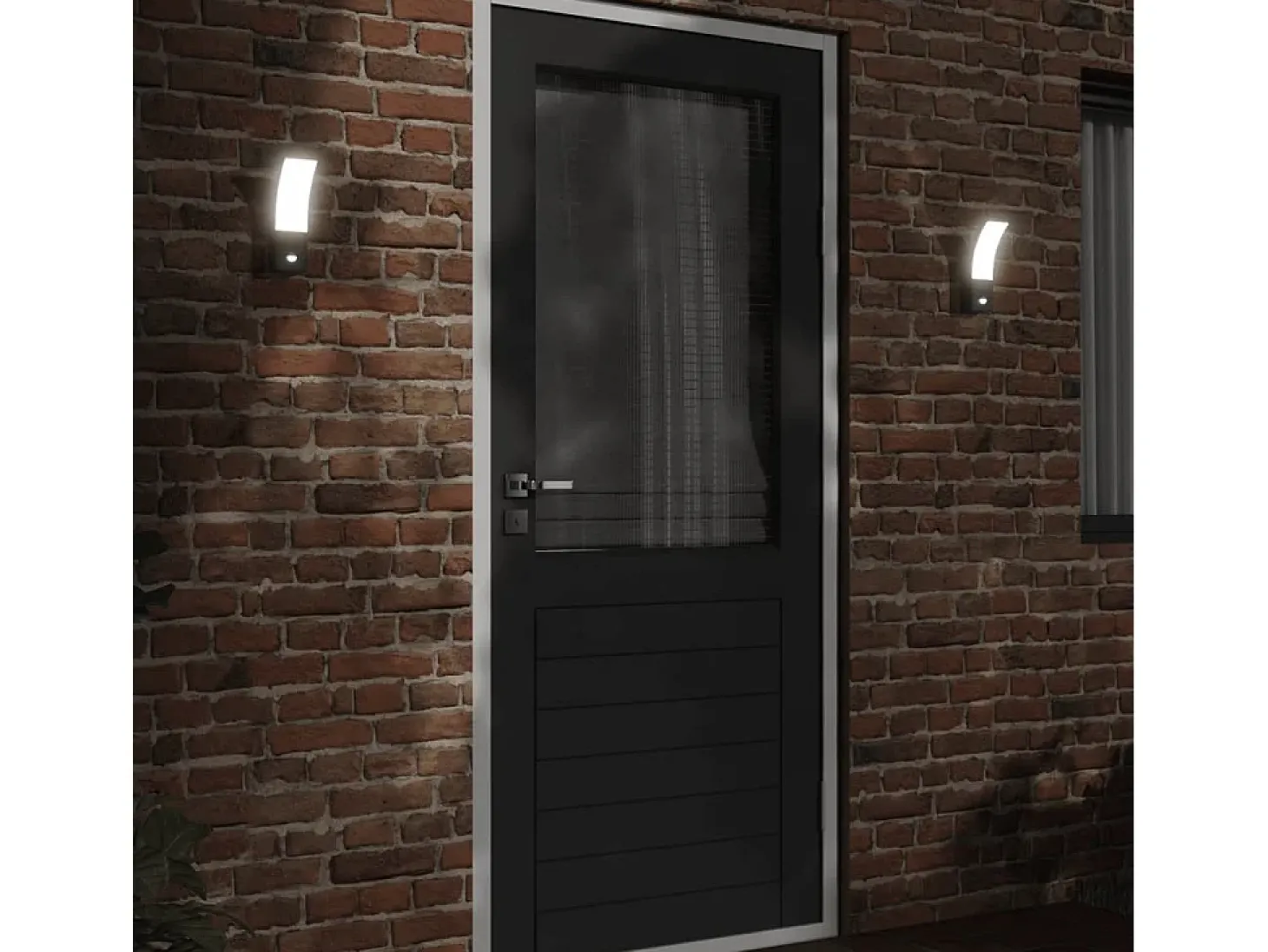 Lámparas de pared LED exterior con sensor 2 uds aluminio negro ES134150