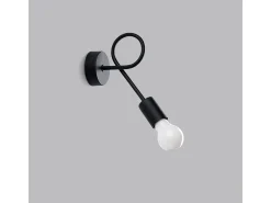Lámparas De Pared Levar Industrial De Acero - 1 Fuentes Luminosas - L.23 X A.19 Cm - Negro