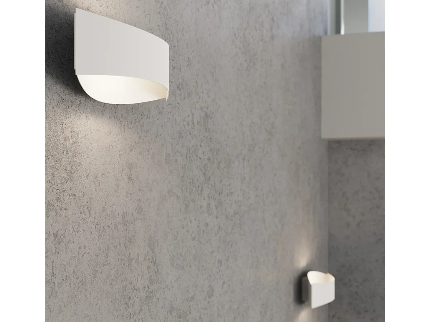 Lámparas de pared Litim moderno de acero - 1 fuentes luminosas 4000K - L.12 x A.12 cm - blanco