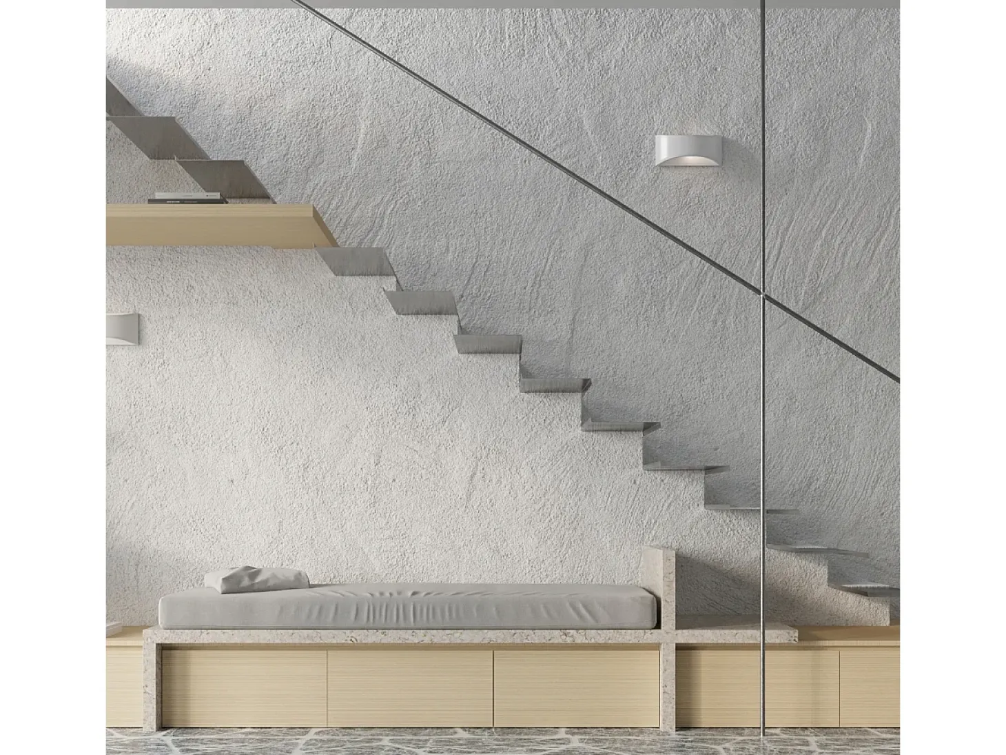 Lámparas de pared Litte moderno de cerámica - 1 fuentes luminosas 4000K - L.31,5 x A.14,5 cm - blanco