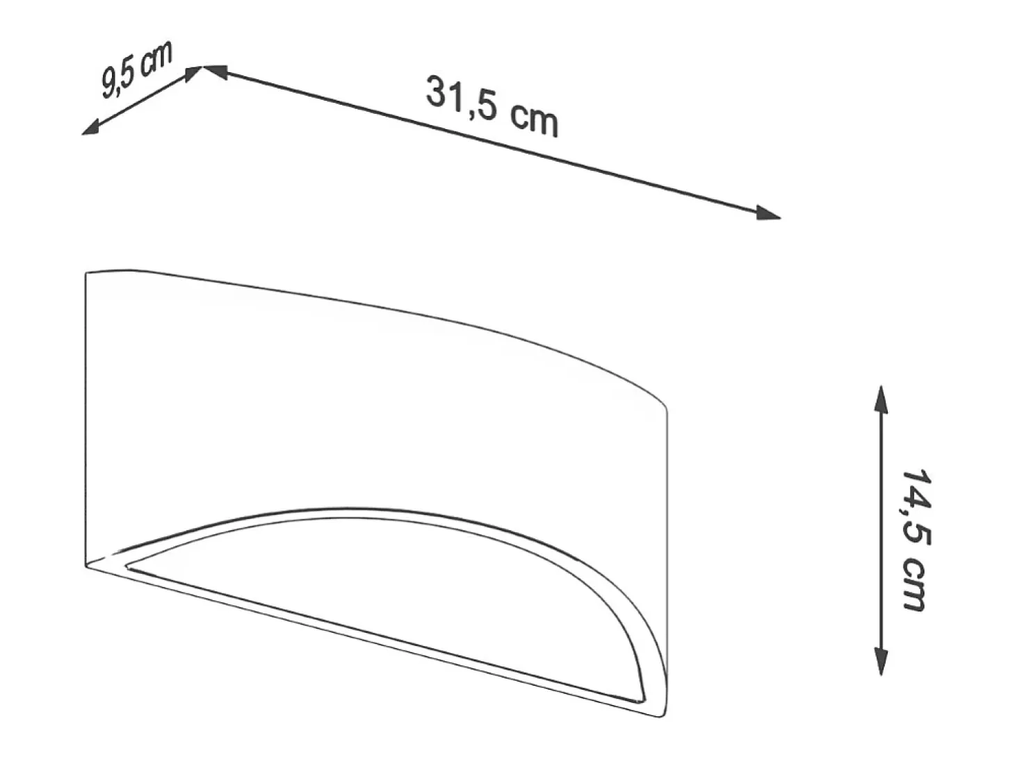 Lámparas de pared Litte moderno de cerámica - 1 fuentes luminosas 4000K - L.31,5 x A.14,5 cm - blanco