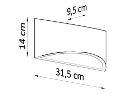 Lámparas de pared Litte moderno de cerámica - 1 fuentes luminosas 4000K - L.31,5 x A.14 cm - blanco