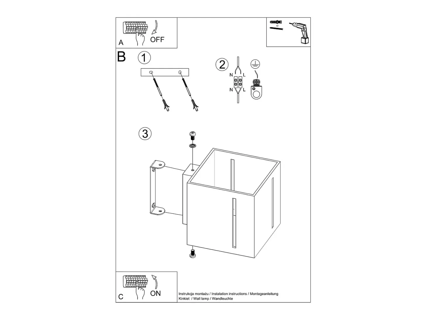 Lámparas de pared Luminara moderno de aluminio - 1 fuentes luminosas 4000K - L.10 x A.10 cm - blanco