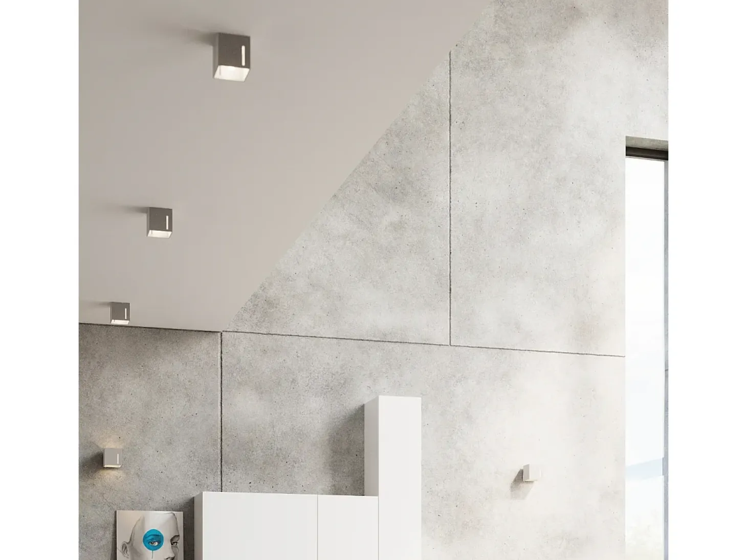 Lámparas de pared Luminara moderno de aluminio - 1 fuentes luminosas 3000K - L.10 x A.10 cm - gris