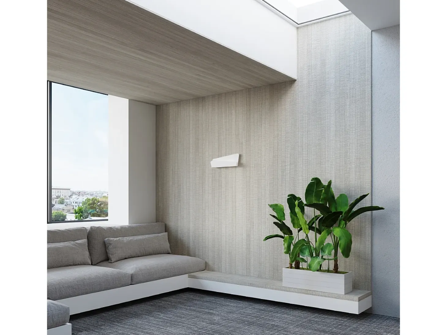 Lámparas de pared Lumivea moderno de acero - 2 fuentes luminosas 4000K - L.40 x A.15 cm - blanco