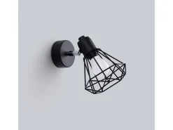 Lámparas de pared Lunova moderno de acero - 1 fuentes luminosas 3000K - L.18 x A.18 cm - negro
