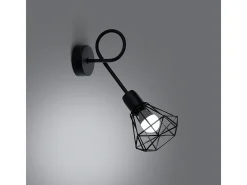 Lámparas de pared Lunova moderno de acero - 1 fuentes luminosas 4000K - L.15 x A.30 cm - negro