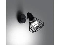 Lámparas de pared Lunova moderno de acero - 1 fuentes luminosas 4000K - L.18 x A.18 cm - negro