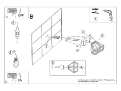 Lámparas de pared Lunova moderno de acero - 1 fuentes luminosas 4000K - L.18 x A.18 cm - negro