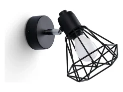 Lámparas de pared Lunova moderno de acero - 1 fuentes luminosas 4000K - L.18 x A.18 cm - negro