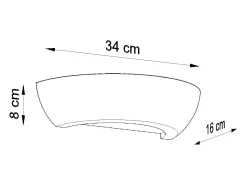 Lámparas de pared Luxis moderno de cerámica/vidrio - 1 fuentes luminosas 3000K - L.34 x A.8 cm - blanco