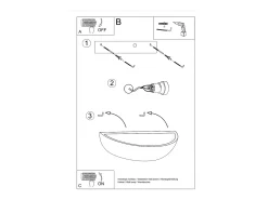 Lámparas de pared Luxis moderno de cerámica/vidrio - 1 fuentes luminosas 3000K - L.34 x A.8 cm - blanco