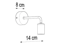 Lámparas de pared Luxra desván de acero - 1 fuentes luminosas 4000K - L.8 x A.8 cm - negro