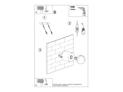 Lámparas de pared Nalvado industrial de concreto - 1 fuentes luminosas 4000K - L.10 x A.10 cm - gris