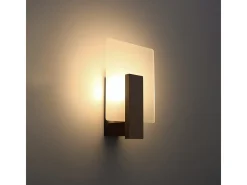 Lámparas de pared Nappo escandinavo de madera/vidrio - 1 fuentes luminosas 4000K - L.16 x A.30,5 cm - wengué